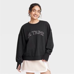 JoyLab Black 'Je T'aime' Sweatshirt